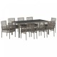 Sonata H 9 Часова Градинска Dining Set с Възглавници Сиво Полипропилен