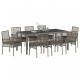 Sonata H 9 Часова Градинска Dining Set с Възглавници Сиво Полипропилен