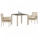 Sonata H Комплект за хранене на градина с възглавници Beige Poly Rattan