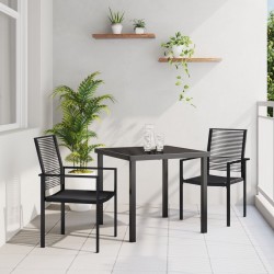 Sonata H Комплект градинска трапезария 3 части Черен PVC ратан - Seturi pentru exterior