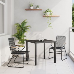 Sonata H комплект градински мебели от 3 части черен PVC ратан - Seturi pentru exterior