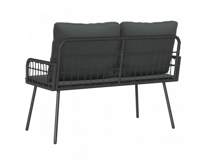градинска пейка Sonata H Черна 114x64x78 см Полиратан