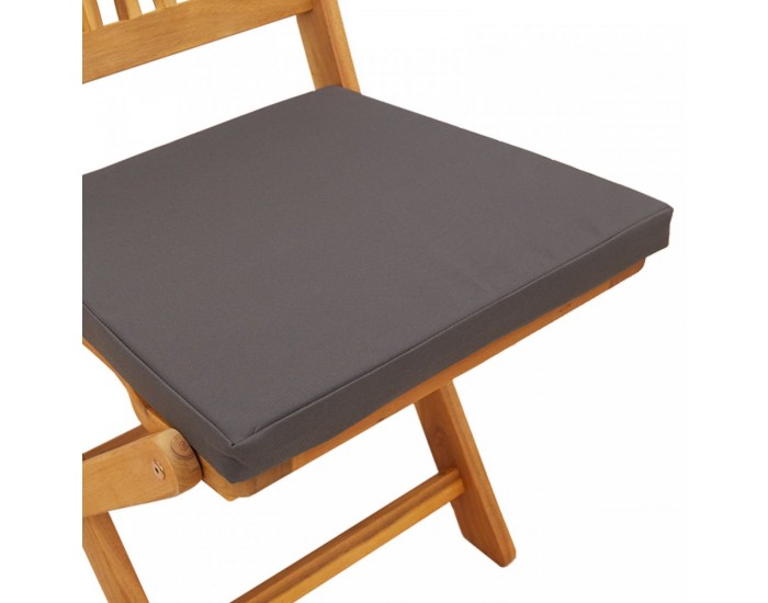Sonata H Сгъваеми градински столове с сиво Cushions 2бр. от масивно акациево дърво