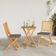 Sonata H Сгъваеми градински столове с сиво Cushions 2бр. от масивно акациево дърво