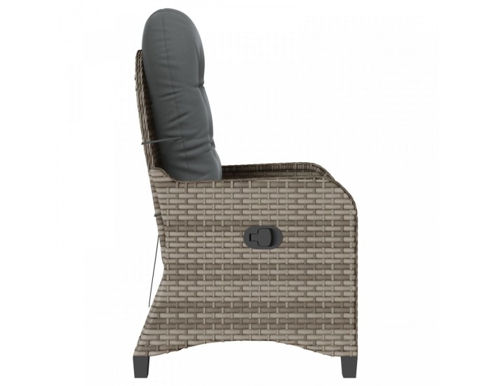 Sonata H Recliner Chair with Cushion Grey Poly Rattan