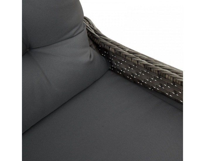 Sonata H Recliner Chair with Cushion Grey Poly Rattan