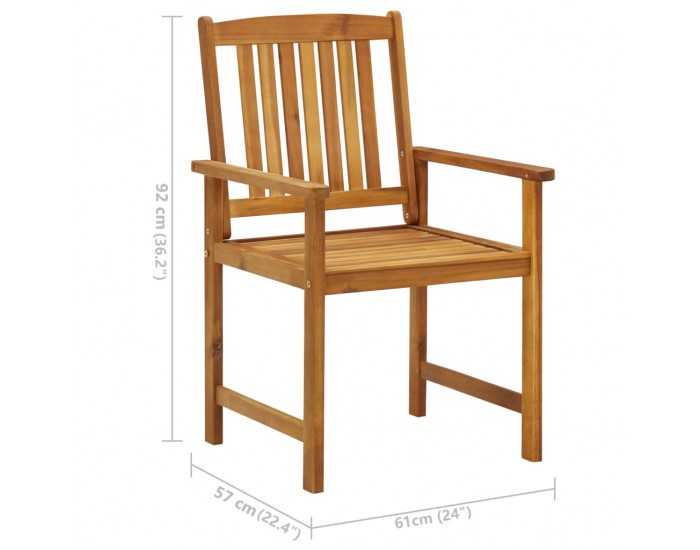 Sonata H Градински столове с възглавници, 2 бр, акация масив