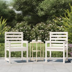 Sonata H Градински столове 2 бр бели 60x48x91 см борово дърво масив - Scaune de grădină