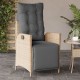 Sonata H Накланящи градински столове с подложка 2 бр, бежов, полиратан