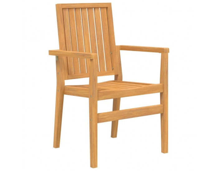 Sonata H Стифиращи градински столове 4 бр 56,5x57,5x91 см тик масив