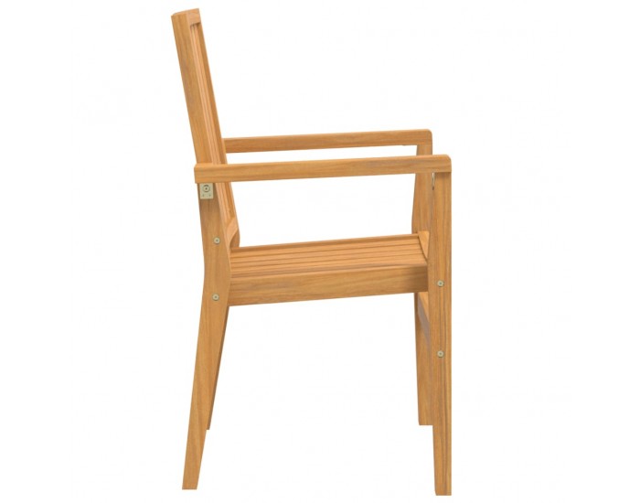 Sonata H Стифиращи градински столове 4 бр 56,5x57,5x91 см тик масив