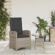 Sonata H Накланящ се градински стол с възглавници, полиратан, сив