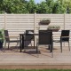 Sonata H Градински столове 4 бр черни 55x61,5x90 см Textilene и стомана