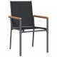 Sonata H Градински столове 4 бр черни 55x61,5x90 см Textilene и стомана