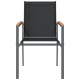 Sonata H Градински столове 4 бр черни 55x61,5x90 см Textilene и стомана