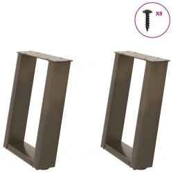 Sonata H Крака за масичка за кафе, U-образни, 2 бр., естествена стомана, 28 x (42-43) см, стомана - Piese pentru mese