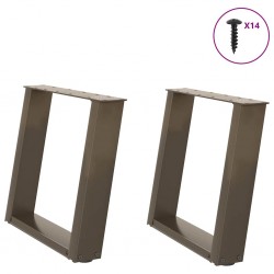 Sonata H Крака за масичка за кафе, U-образни, 2 бр., естествена стомана, 50 x (42-43) см, стомана - Piese pentru mese