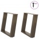 Sonata H Крака за масичка за кафе, U-образни, 2 бр., естествена стомана, 50 x (42-43) см, стомана