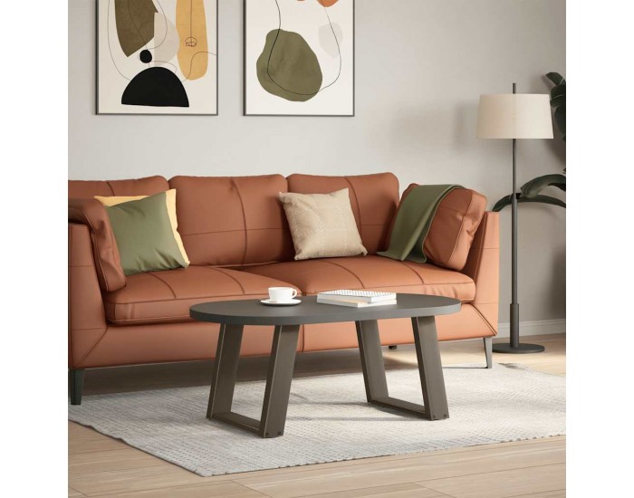 Sonata H Крака за масичка за кафе, U-образни, 2 бр., естествена стомана, 50 x (42-43) см, стомана