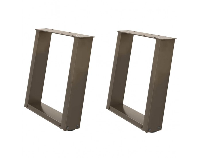 Sonata H Крака за масичка за кафе, U-образни, 2 бр., естествена стомана, 50 x (42-43) см, стомана