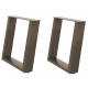 Sonata H Крака за масичка за кафе, U-образни, 2 бр., естествена стомана, 50 x (42-43) см, стомана
