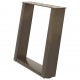 Sonata H Крака за масичка за кафе, U-образни, 2 бр., естествена стомана, 50 x (42-43) см, стомана