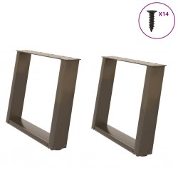 Sonata H Крака за масичка за кафе, U-образни, 2 бр., естествена стомана, 60 x (42-43) см, стомана - Piese pentru mese