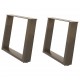 Sonata H Крака за масичка за кафе, U-образни, 2 бр., естествена стомана, 60 x (42-43) см, стомана