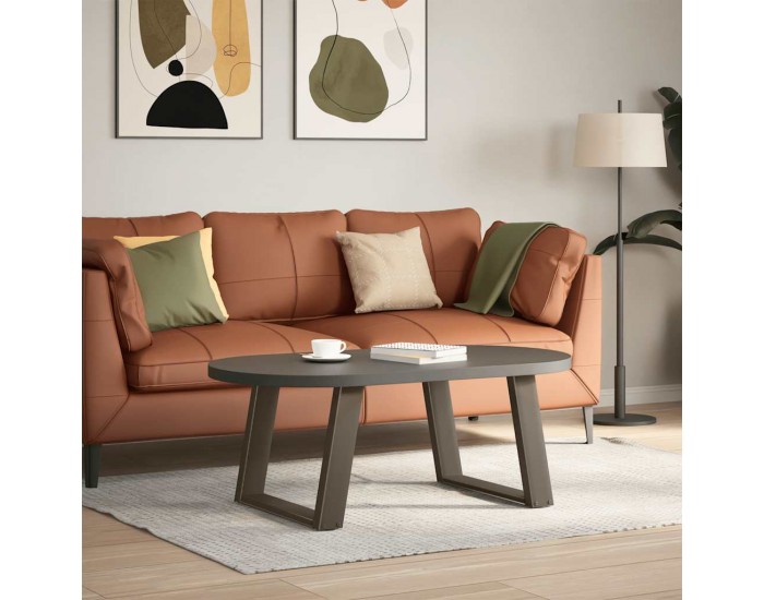 Sonata H Крака за масичка за кафе, U-образни, 2 бр., естествена стомана, 60 x (42-43) см, стомана