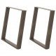 Sonata H Крака за трапезна маса, U-образни, 2 бр., естествена стомана, 80 x (72-73) см, стомана