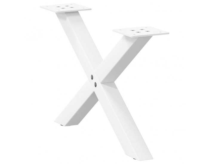 Sonata H Крака за масичка за кафе, X-образни, 2 бр., бели, 50 x (30-31) см, стомана