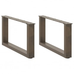 Sonata H Крака за масичка за кафе, U-образни, 2 бр., естествена стомана, 60 x (30-31) см, стомана - Piese pentru mese