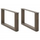 Sonata H Крака за масичка за кафе, U-образни, 2 бр., естествена стомана, 60 x (30-31) см, стомана