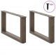Sonata H Крака за масичка за кафе, U-образни, 2 бр., естествена стомана, 60 x (30-31) см, стомана
