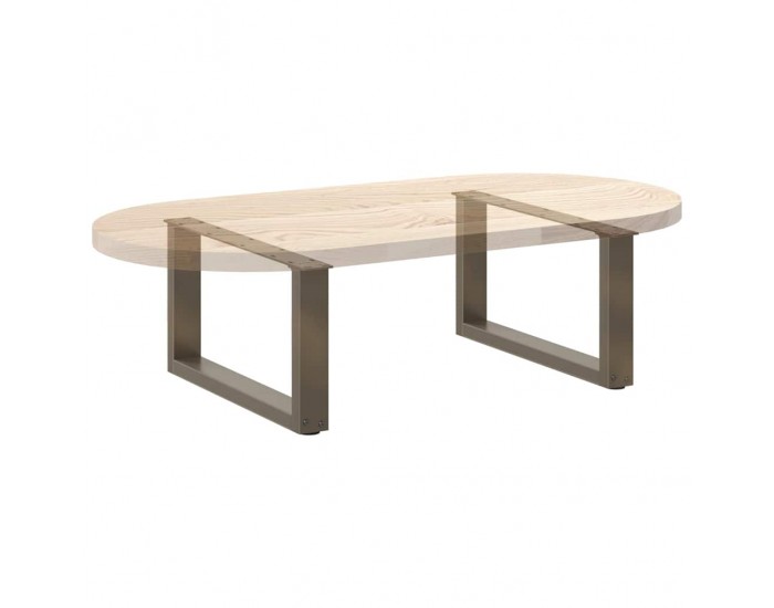 Sonata H Крака за масичка за кафе, U-образни, 2 бр., естествена стомана, 60 x (30-31) см, стомана