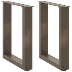 Sonata H Крака за масичка за кафе, U-образни, 2 бр., естествена стомана, 38 x (42-43) см, стомана - Piese pentru mese