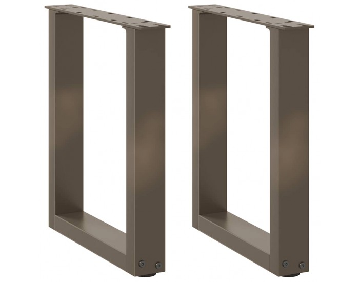 Sonata H Крака за масичка за кафе, U-образни, 2 бр., естествена стомана, 38 x (42-43) см, стомана