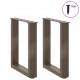 Sonata H Крака за масичка за кафе, U-образни, 2 бр., естествена стомана, 38 x (42-43) см, стомана