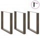 Sonata H Крака за трапезна маса, U-образни, 3 бр., естествена стомана, 80 x (72-73) см, стомана