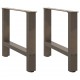 Sonata H Крака за масичка за кафе, естествена стомана, 2 бр., 60 x (42-43) см, стомана