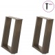 Sonata H Крака за масичка за кафе, U-образни, 2 бр., естествена стомана, 38 x (42-43) см, стомана