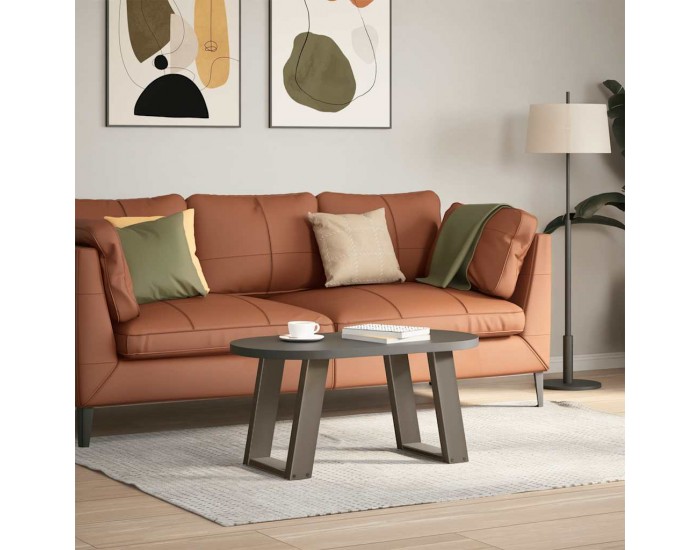 Sonata H Крака за масичка за кафе, U-образни, 2 бр., естествена стомана, 38 x (42-43) см, стомана