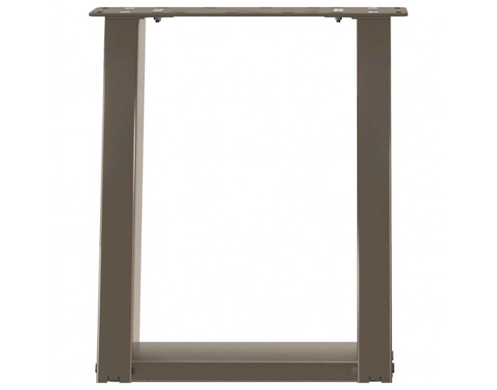 Sonata H Крака за масичка за кафе, U-образни, 2 бр., естествена стомана, 38 x (42-43) см, стомана