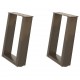 Sonata H Крака за масичка за кафе, U-образни, 2 бр., естествена стомана, 38 x (42-43) см, стомана