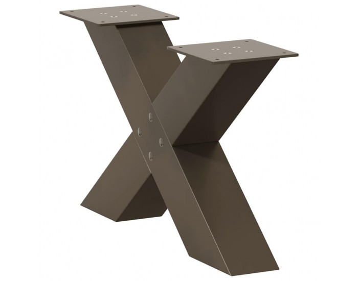 Sonata H Крака за масичка за кафе, X-образни, 2 бр., естествена стомана, 60 x (30-31) см, стомана