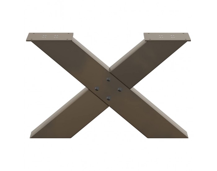 Sonata H Крака за масичка за кафе, X-образни, 2 бр., естествена стомана, 60 x (30-31) см, стомана
