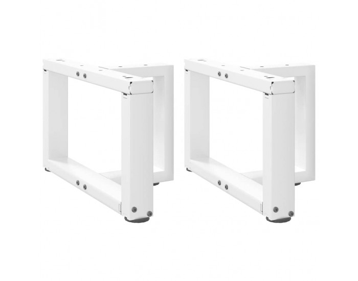 Sonata H Крака за масичка за кафе, Т-образни, 2 бр., бели, 50x25x(30-31) см, стомана