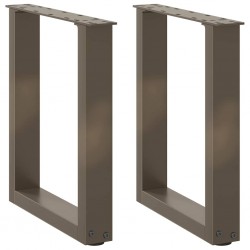 Sonata H Крака за масичка за кафе, U-образни, 2 бр., естествена стомана, 28 x (42-43) см, стомана - Piese pentru mese