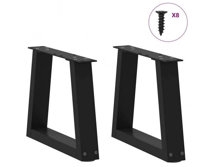 Sonata H Крака за масичка за кафе, V-образни, 2 бр., черни, 30 x (30-31,3) см, стомана