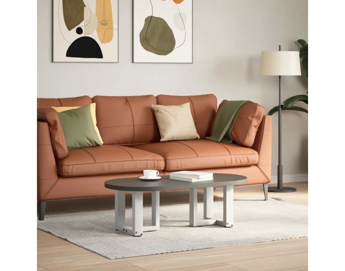 Sonata H Крака за масичка за кафе, Т-образни, 2 бр., бели, 30x25x(30-31) см, стомана